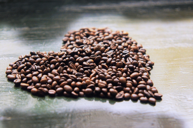 コーヒー豆で作ったハート